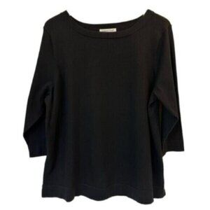 Coldwater Creek | Women's Black Think Knit Pullover 3/4 Sleeve Sweater Size 2X